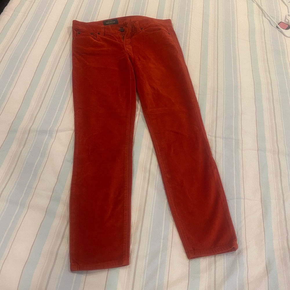 JCrew Velvet toothpick pants size 26